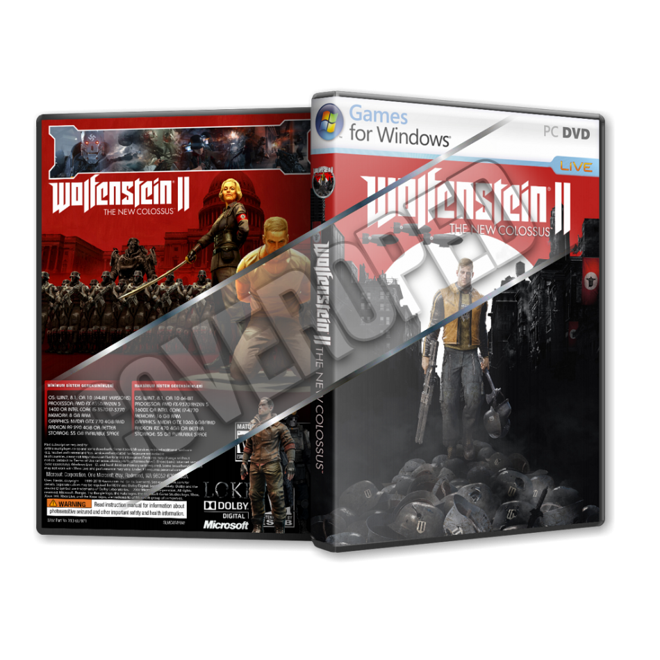 Wolfenstein II The New Colossus Pc Game Cover Tasarımı (Dvd Cover)